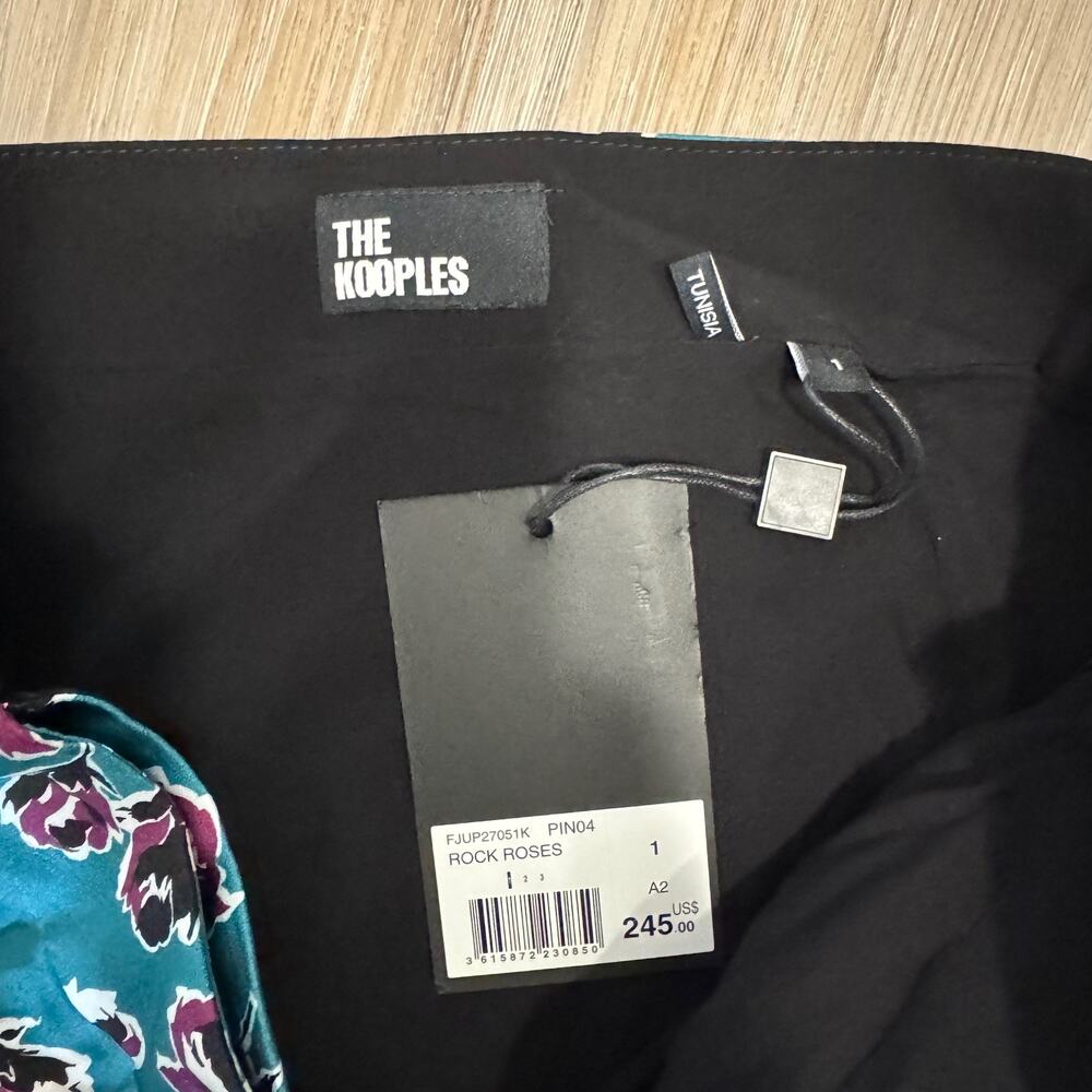 The Kooples | NWT Rock Roses Faux Wrap Mini Skirt Size Small $245 Retail - Picture 5 of 11